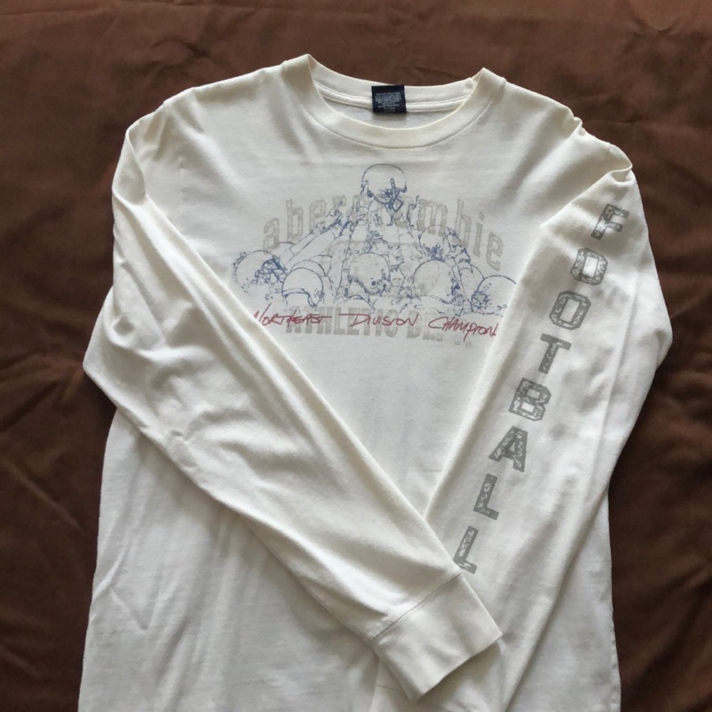 Boys Abercrombie & Fitch long sleeve white Medium